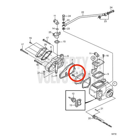 Tornillo de Cabeza Hexagonal VOP20460068 | Repuestos Marinos