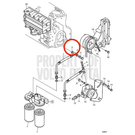 Bague d'étanchéité d'origine Volvo Penta VOP20799234 | MD2010