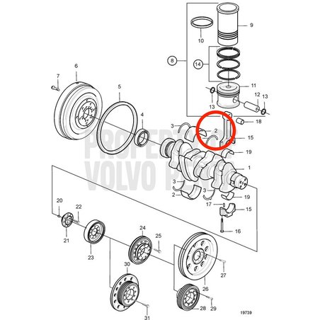 Cuscinetto principale originale Volvo Penta VOP21141948 | MD2010