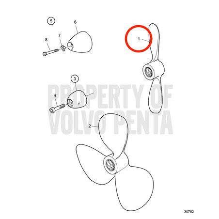 Hélice Volvo Penta Original VOP21351284 | MD2030-D