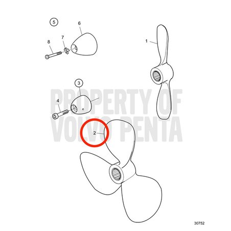 Hélice Volvo Penta Original VOP21381265 | MD2030-D