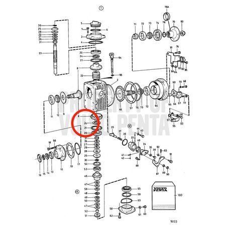 Calço de ajuste original Volvo Penta VOP84219 | MD2030-D