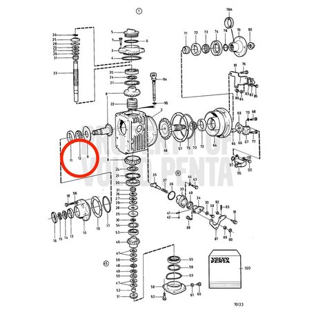 Bague intérieure d'origine Volvo Penta VOP181301 | MD2030-D