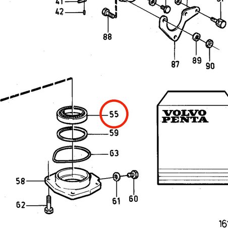 Rolamento de rolo original Volvo Penta VOP183842 | MD2030-D