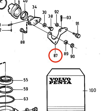 Original Volvo Penta Hebel VOP852363 | MD2030-D