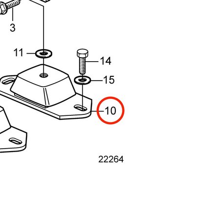 Cuscinetto in gomma originale Volvo Penta VOP858161 | MD2030