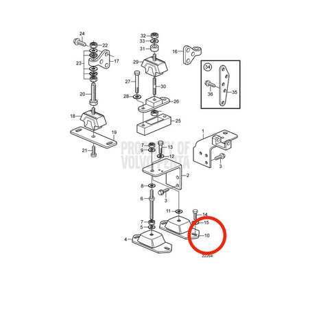 Cuscinetto in gomma originale Volvo Penta VOP858161 | MD2030
