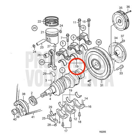 Juego Cojinete de Bancada Original Volvo Penta VOP876660 | MD2030