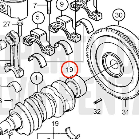 Set cuscinetti principali originali Volvo Penta VOP876662 | MD2030