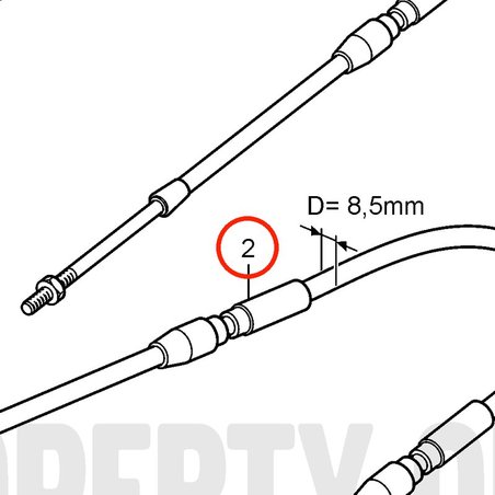 Cable de Mando Original Volvo Penta VOP888085 | MD2030-D