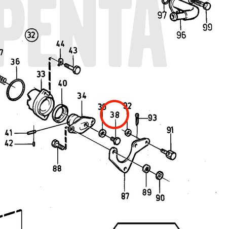 Vis hexagonale d'origine Volvo Penta VOP897711 | MD2030-D
