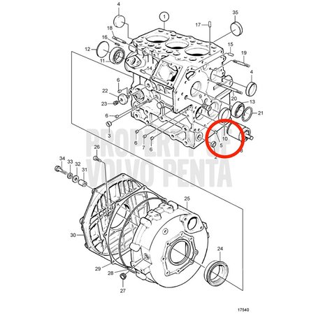 Cuscinetto principale originale Volvo Penta VOP3580284 | MD2030