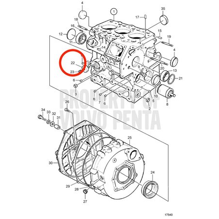 Bucha original Volvo Penta VOP3580290 | MD2030