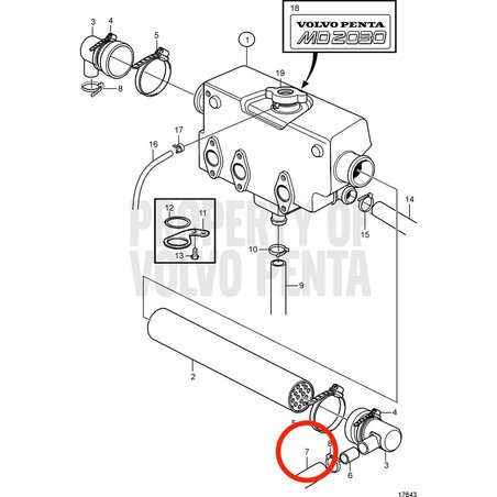 Tuyau d'origine Volvo Penta VOP3580331 | MD2030