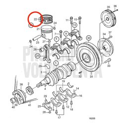 Set fasce elastiche originali Volvo Penta VOP3580337 | MD2030