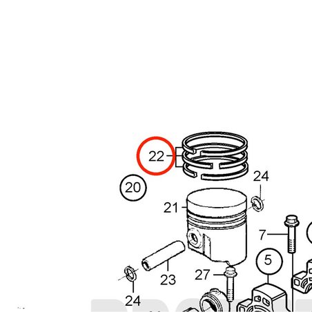 Conjunto de anéis de pistão Volvo Penta originais VOP3580339 | MD2030