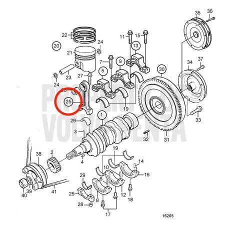 Biela original Volvo Penta VOP3580345 | MD2030