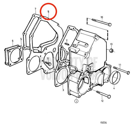 Placa frontal original Volvo Penta VOP3580359 | MD2030
