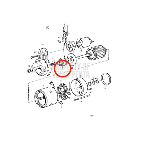 Pinhão do motor de partida original Volvo Penta VOP3580442 | MD2030