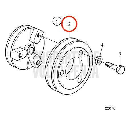 Original Volvo Penta Riemenscheibe VOP3581037 | MD2030-D