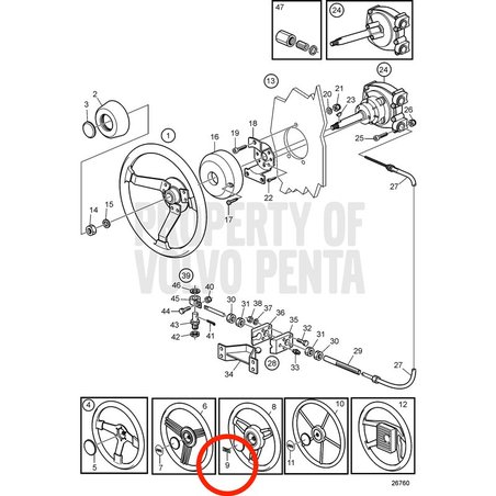 Adesivo originale Volvo Penta VOP21989383 | MD2030-D