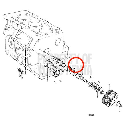 Árvore de cames genuína Volvo Penta VOP3580356 | MD2030