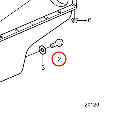 Spina originale Volvo Penta VOP841215 | 3.0GLM-B