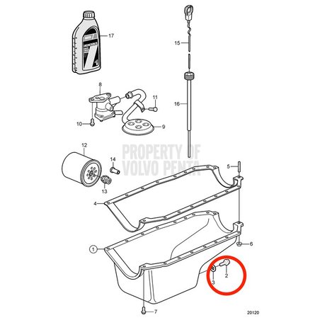 Spina originale Volvo Penta VOP841215 | 3.0GLM-B
