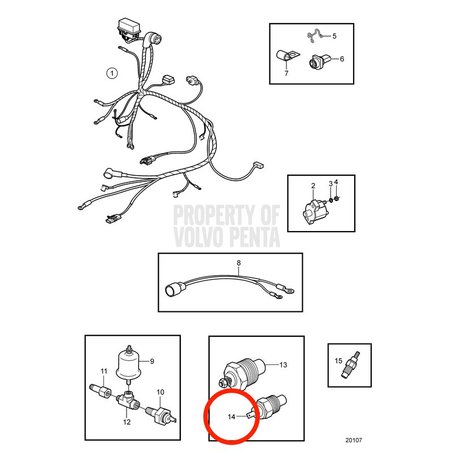 Detector Temperatura Original Volvo Penta VOP872066 | 3.0GLM-C
