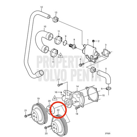 Polea Correa Dentada Original Volvo Penta VOP3588781 | 3.0GLM-C