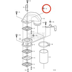 Porca Volvo Penta original VOP3852142 | 3.0GLMMDA
