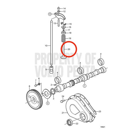 Valvola originale Volvo Penta VOP3853127 | 3.0GLMMDA