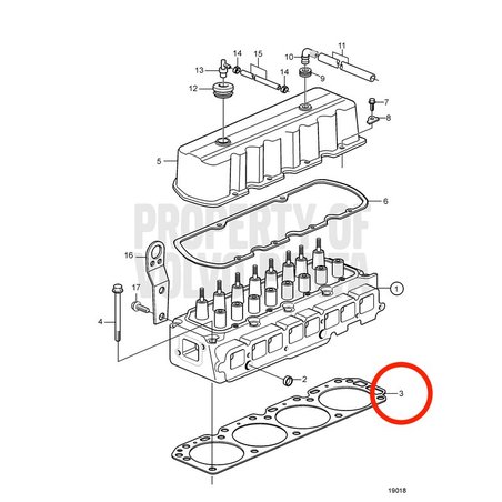 Guarnizione testata originale Volvo Penta VOP3853336 | 3.0GLMMDA