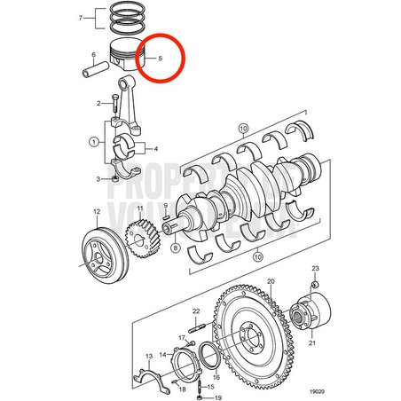 Pistone originale Volvo Penta VOP3853340 | 3.0GLMMDA