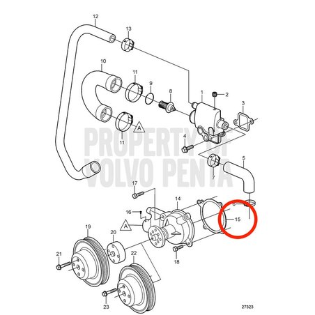 Junta Original Volvo Penta VOP3853342 | 3.0GLMMDA