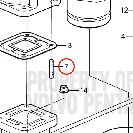 Espárrago Original Volvo Penta VOP3853373 | 3.0GLMMDA