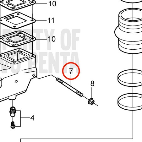 Goujon d'origine Volvo Penta VOP3853378 | 3.0GLMMDA