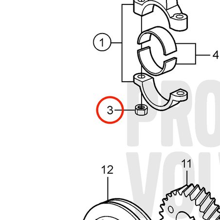 Porca Volvo Penta original VOP3853413 | 4.3GXi-C