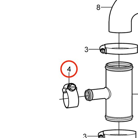 Abrazadera de Manguera Original Volvo Penta VOP3853813 | 4.3GXi-C