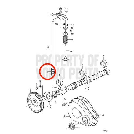 Spingivalvola originale Volvo Penta VOP3853954 | 3.0GLMMDA