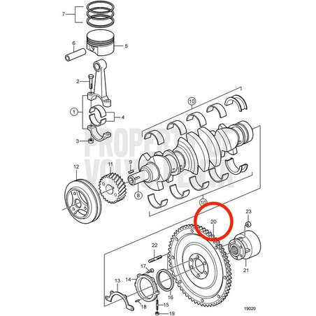 Engrenagem original Volvo Penta VOP3855970 | 4.3GXi-C
