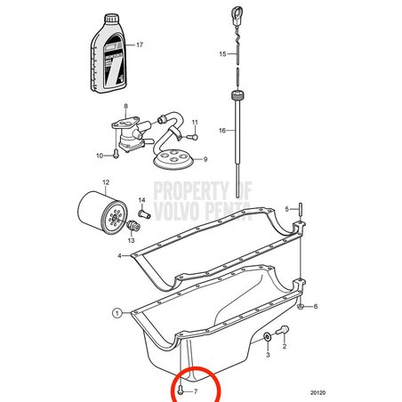 Boulon d'origine Volvo Penta VOP3856134 | 3.0GLMMDA