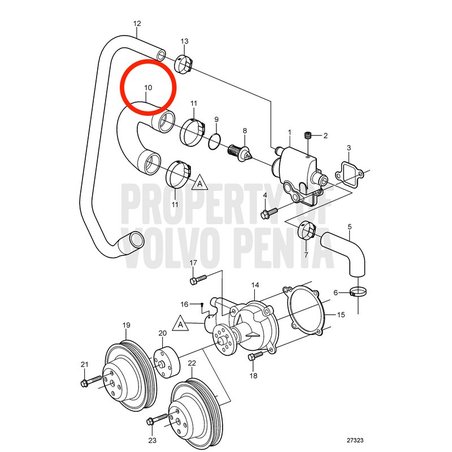 Tubo flessibile originale Volvo Penta VOP3857391 | 3.0GLM-B
