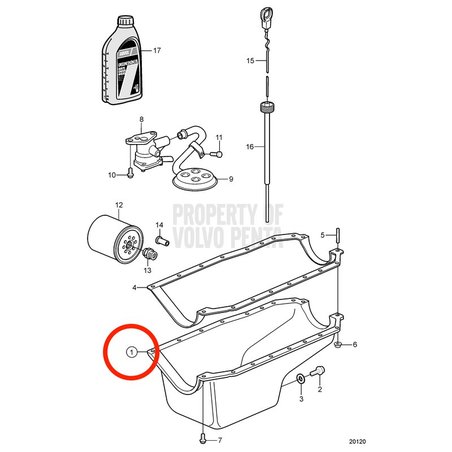 Carter motore originale Volvo Penta VOP3857863 | 3.0GLM-B