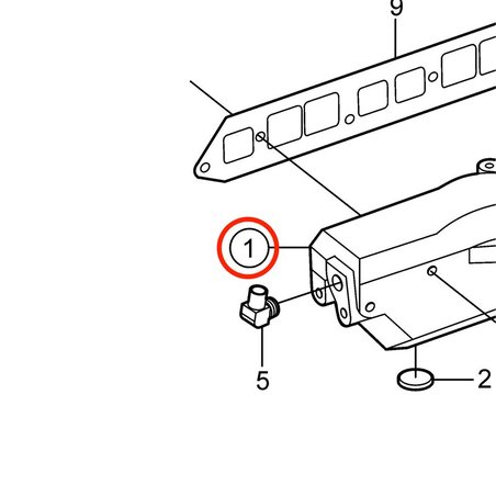 Collecteur d'échappement d'origine Volvo Penta VOP3858870 | 3.0GLM-B