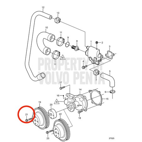 Tornillo Original Volvo Penta VOP3860348 | 3.0GLM-B