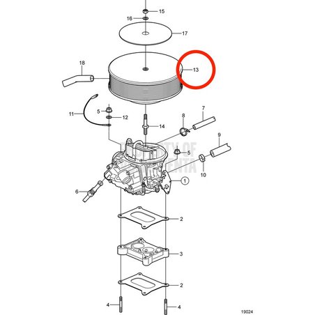 Protezione antifiamma originale Volvo Penta VOP3862630 | 3.0GLM-B