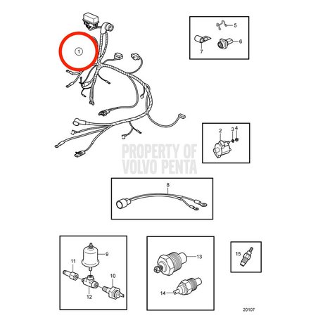 Manojo Cables Original Volvo Penta VOP3863291 | 3.0GLM-C
