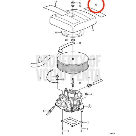Autocollant d'origine Volvo Penta VOP3850544 | 3.0GLMMDA