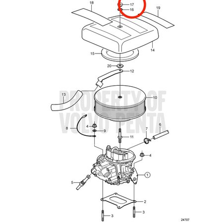 Écrou d'origine Volvo Penta VOP3852749 | 3.0GLMMDA